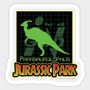 Ingen Files #2 (Parasaurolophus) - Jurassic Park Sticker